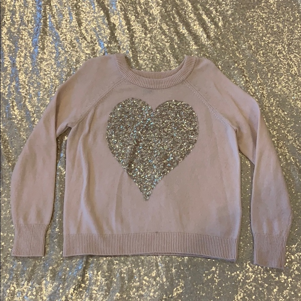 H&M Gold Sequin Heart Sweater